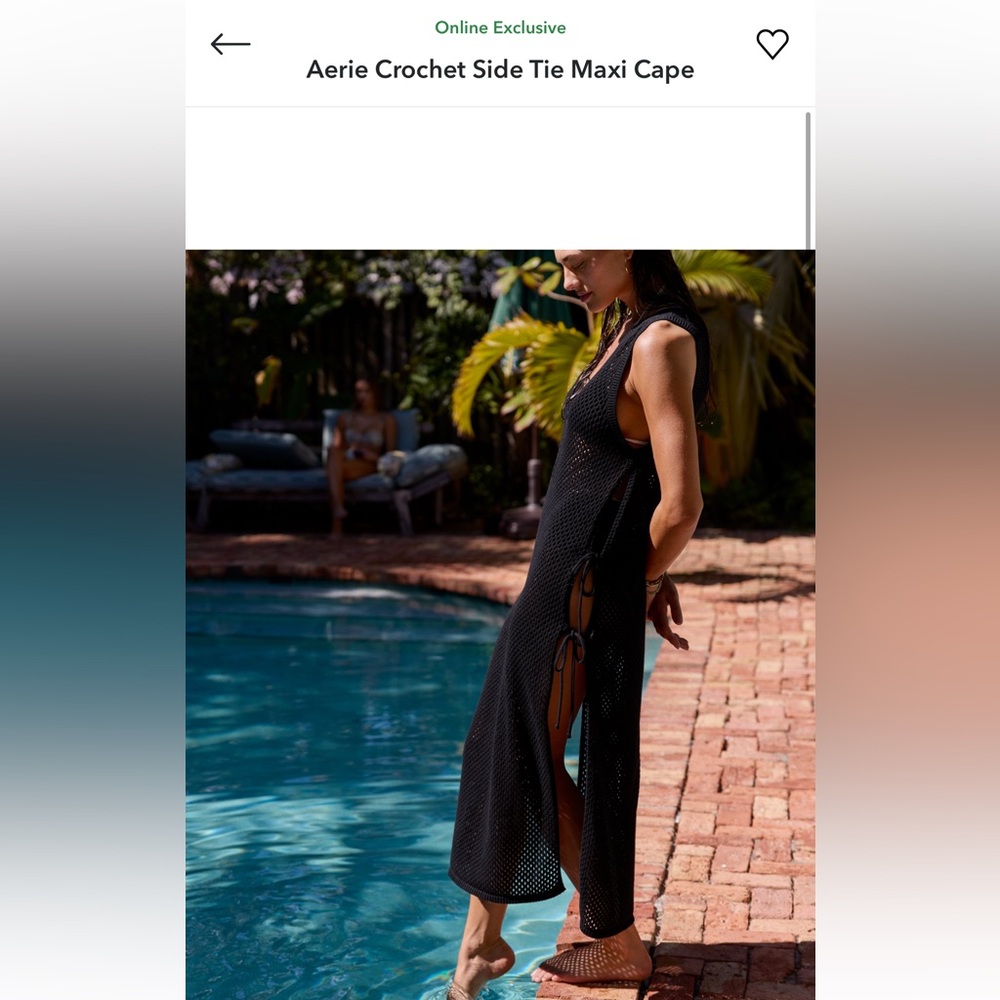 Aerie Black Knit Swim Cover-Up